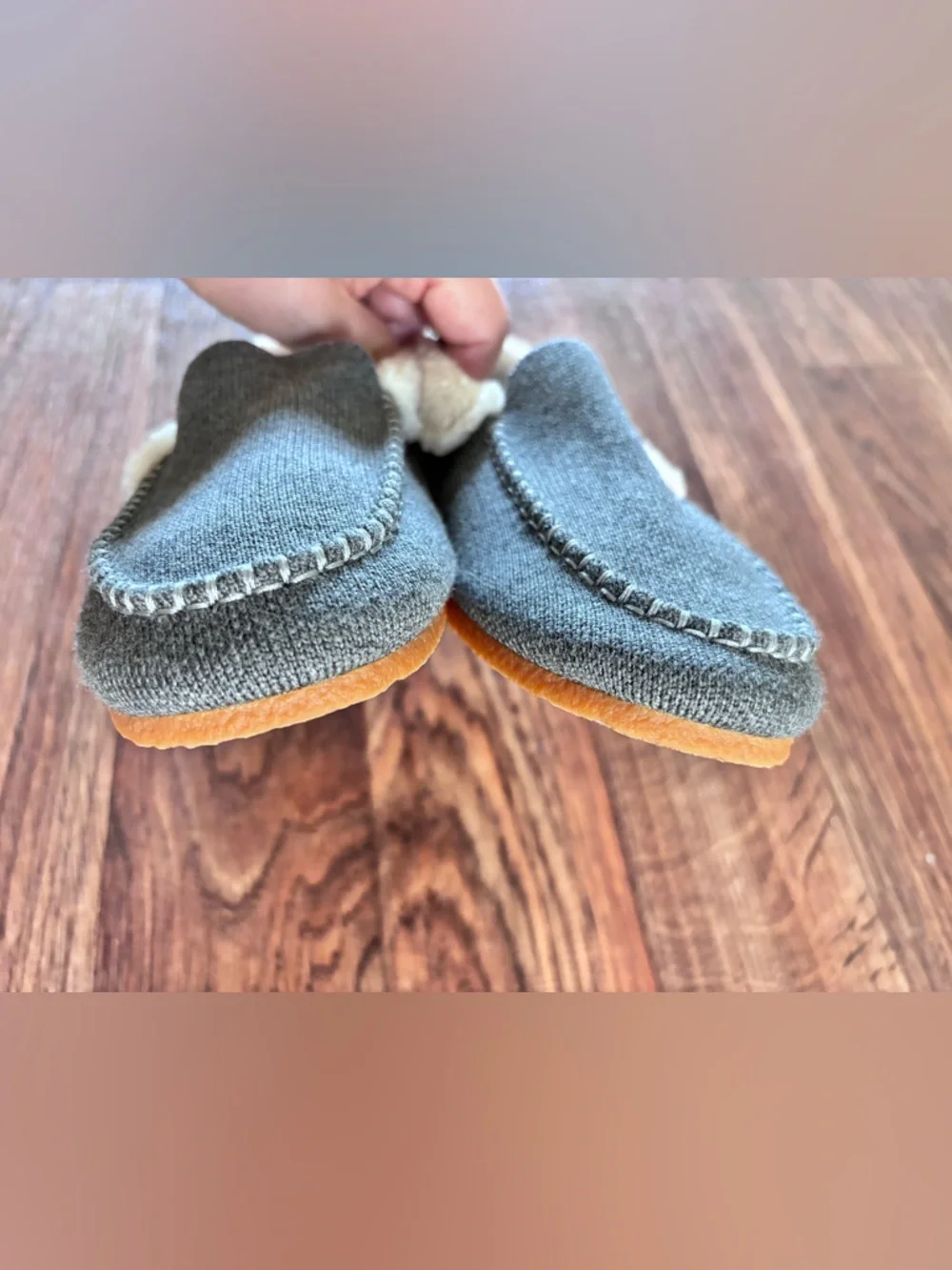Rothy’s Driving Loafers- The Slipper in Birch Grey | Wool Sherpa Lined  | Size 7